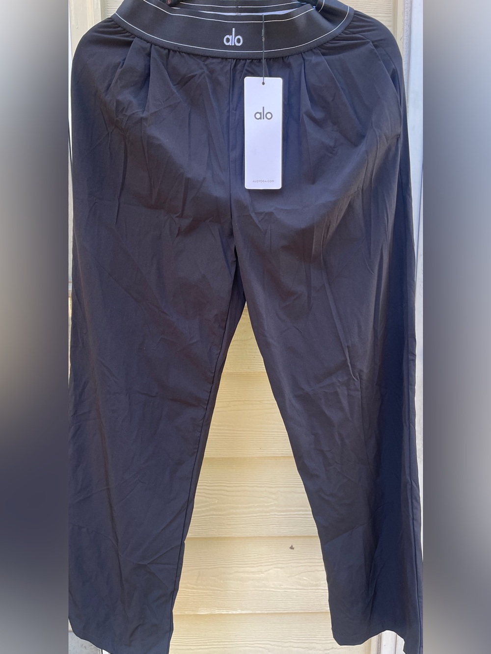 NWT ALO Suit Up Trouser Black Women's Wide Leg Pants Size Small